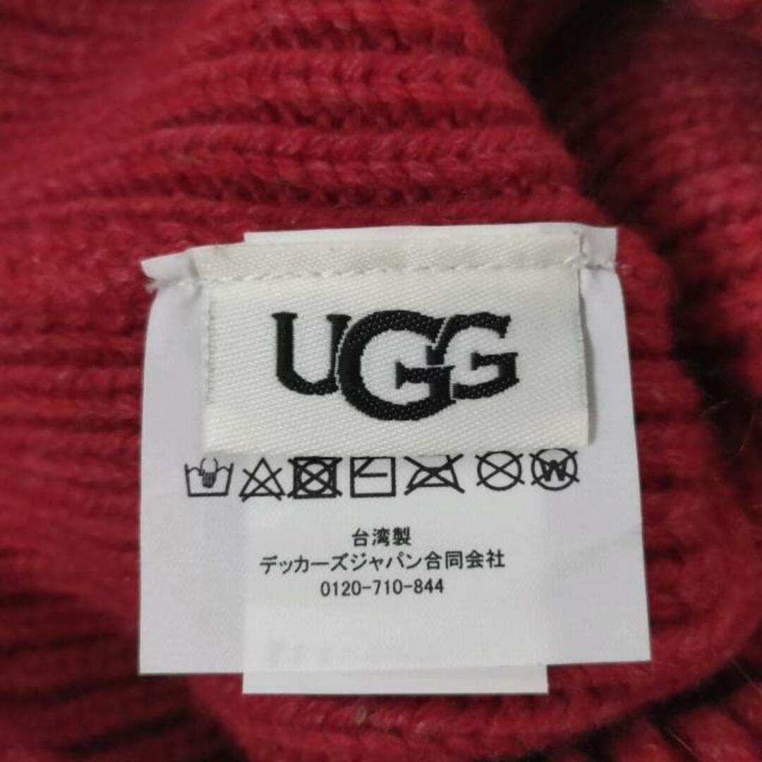 UGG(アグ)のUGG(アグ) ニット帽 - レッド ナイロン×ウール×アクリル レディースの帽子(ニット帽/ビーニー)の商品写真