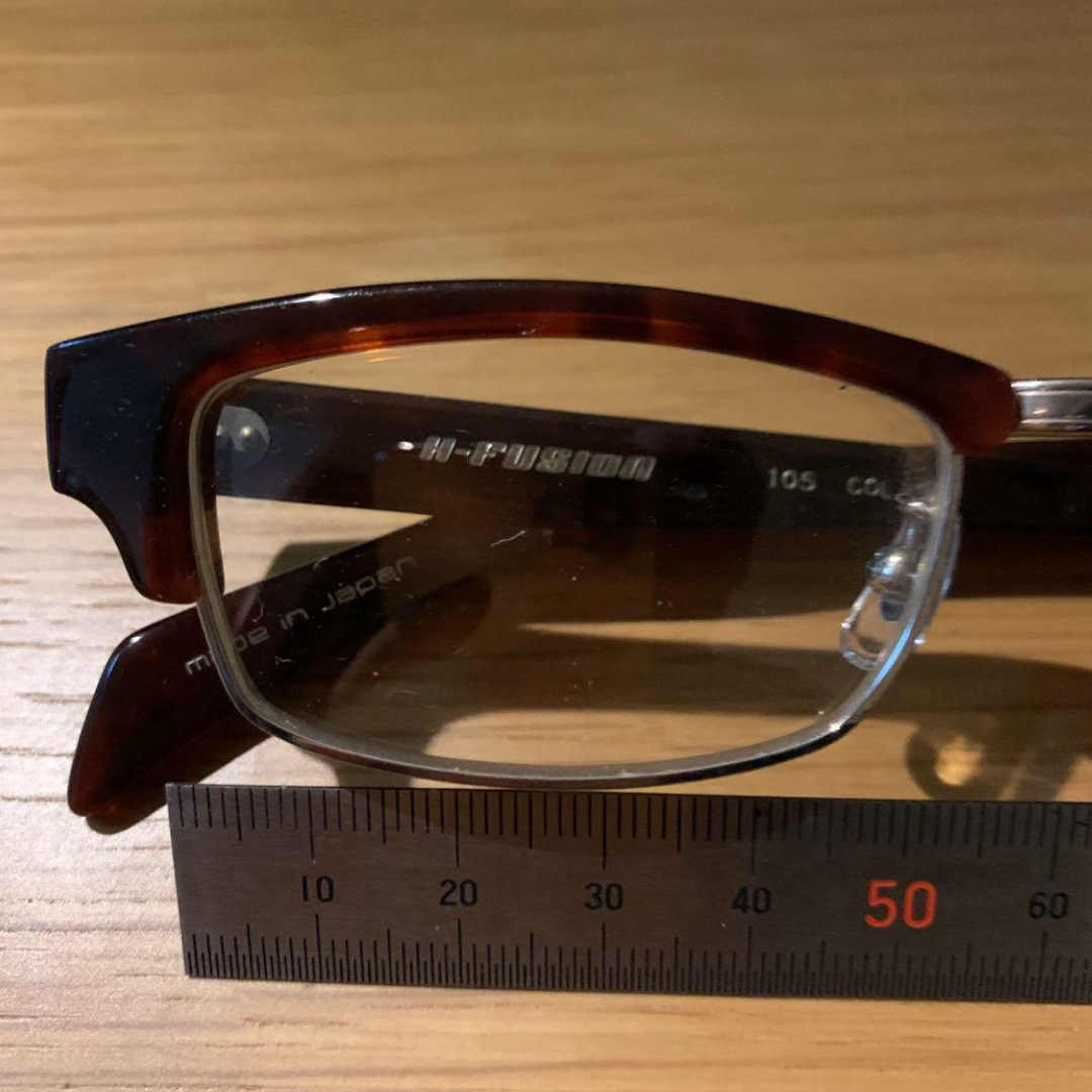 Ayame(アヤメ)の【正規品】H-FUSION メガネ　度なし　伊達メガネ　エイチフュージョン　眼鏡 メンズのファッション小物(サングラス/メガネ)の商品写真