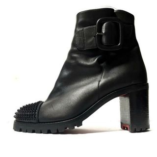 Christian Louboutin - CHRISTIAN LOUBOUTIN(クリスチャンルブタン) ショートブーツ 36 1/2 レディース - 黒 スタッズ レザー