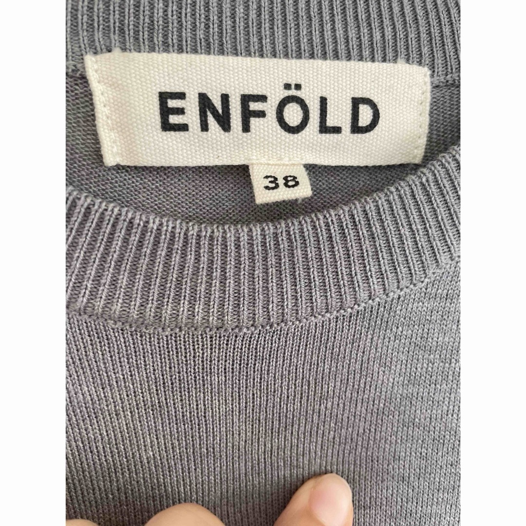 ENFOLD(エンフォルド)のENFOLD コットンシルク ニット ノースリーブトップス 美品  レディースのトップス(ニット/セーター)の商品写真