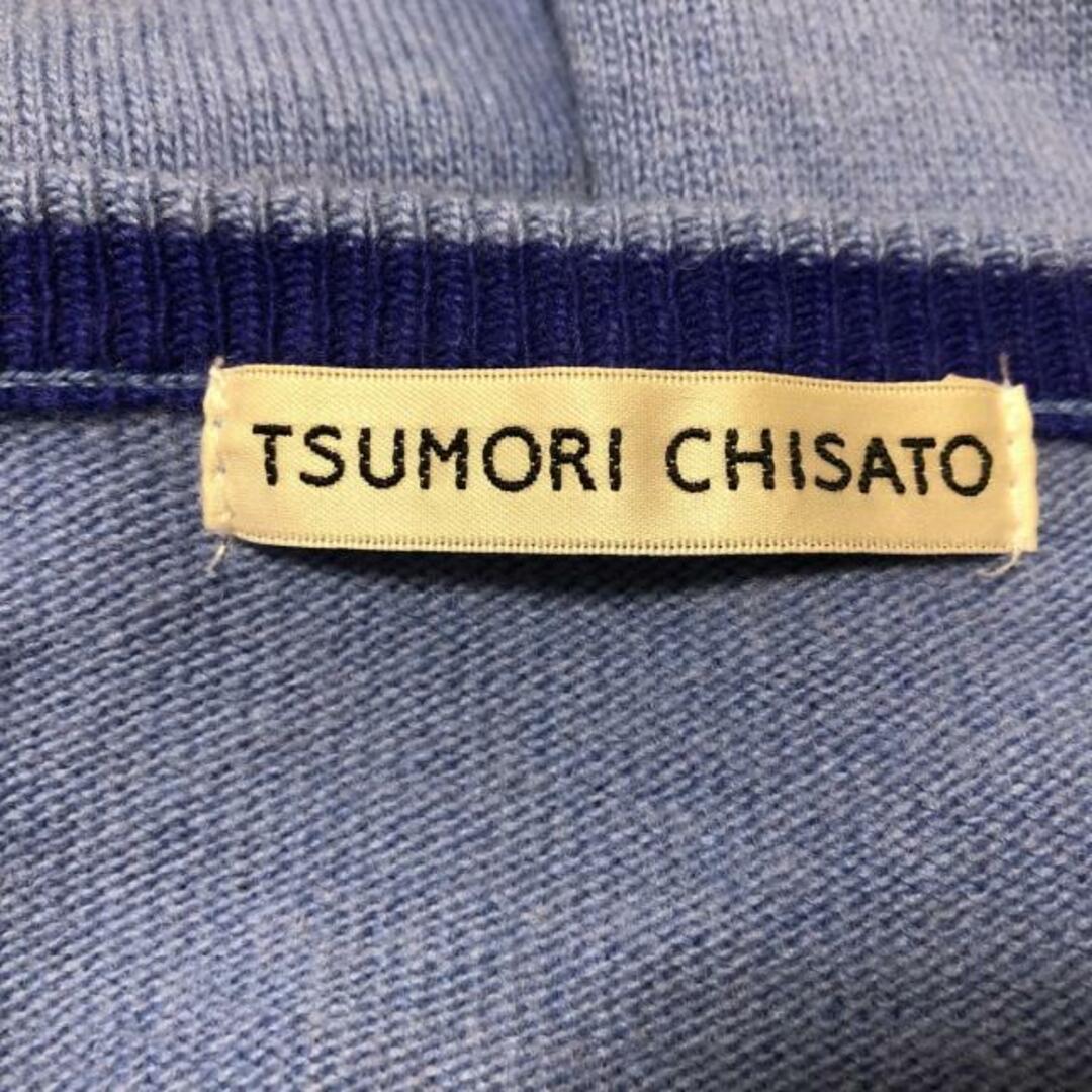 TSUMORI CHISATO(ツモリチサト)のTSUMORI CHISATO(ツモリチサト) ワンピース サイズ2 M レディース - ブルー×パープル×マルチ クルーネック/長袖/ロング/ニット/スパンコール/ラインストーン/ビーズ レディースのワンピース(その他)の商品写真