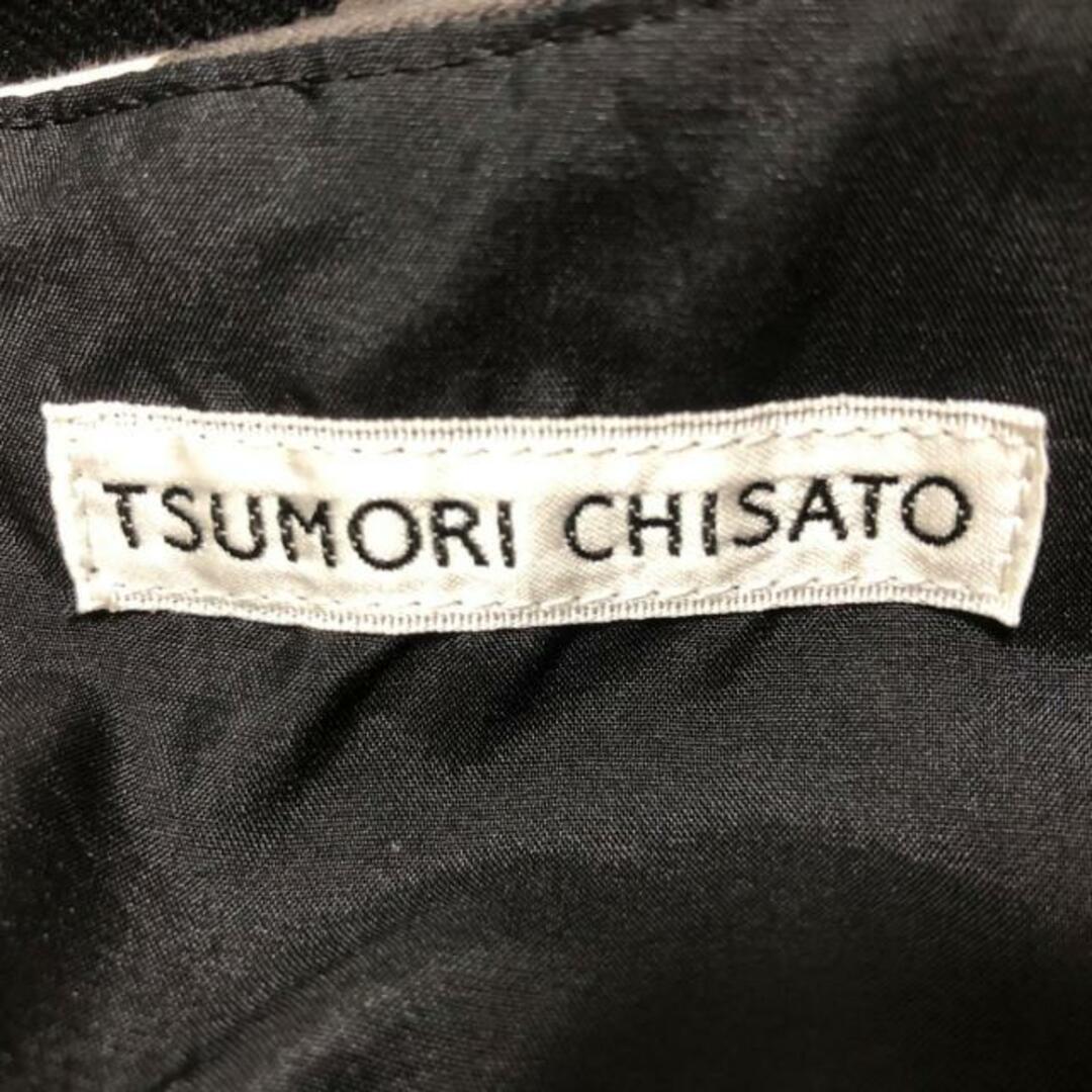 TSUMORI CHISATO(ツモリチサト)のTSUMORI CHISATO(ツモリチサト) ワンピース サイズ2 M レディース - アイボリー×黒×ダークグレー クルーネック/半袖/ロング/シルク混 レディースのワンピース(その他)の商品写真