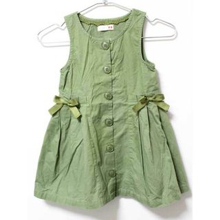 ニットプランナー(KP)の《ケーピー/KP》100cm ジャンパースカート カーキ【中古】子供服 キッズ kids 女の子 春夏 123032 onepi(スカート)