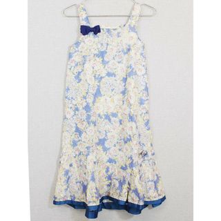 メゾピアノジュニア(mezzo piano junior)の[メゾピアノ/mezzo piano]140cm ジャンパースカート ブルー×ベージュ系【中古】子供服 キッズ kids ジュニア 女の子 夏 014032 onepi(スカート)