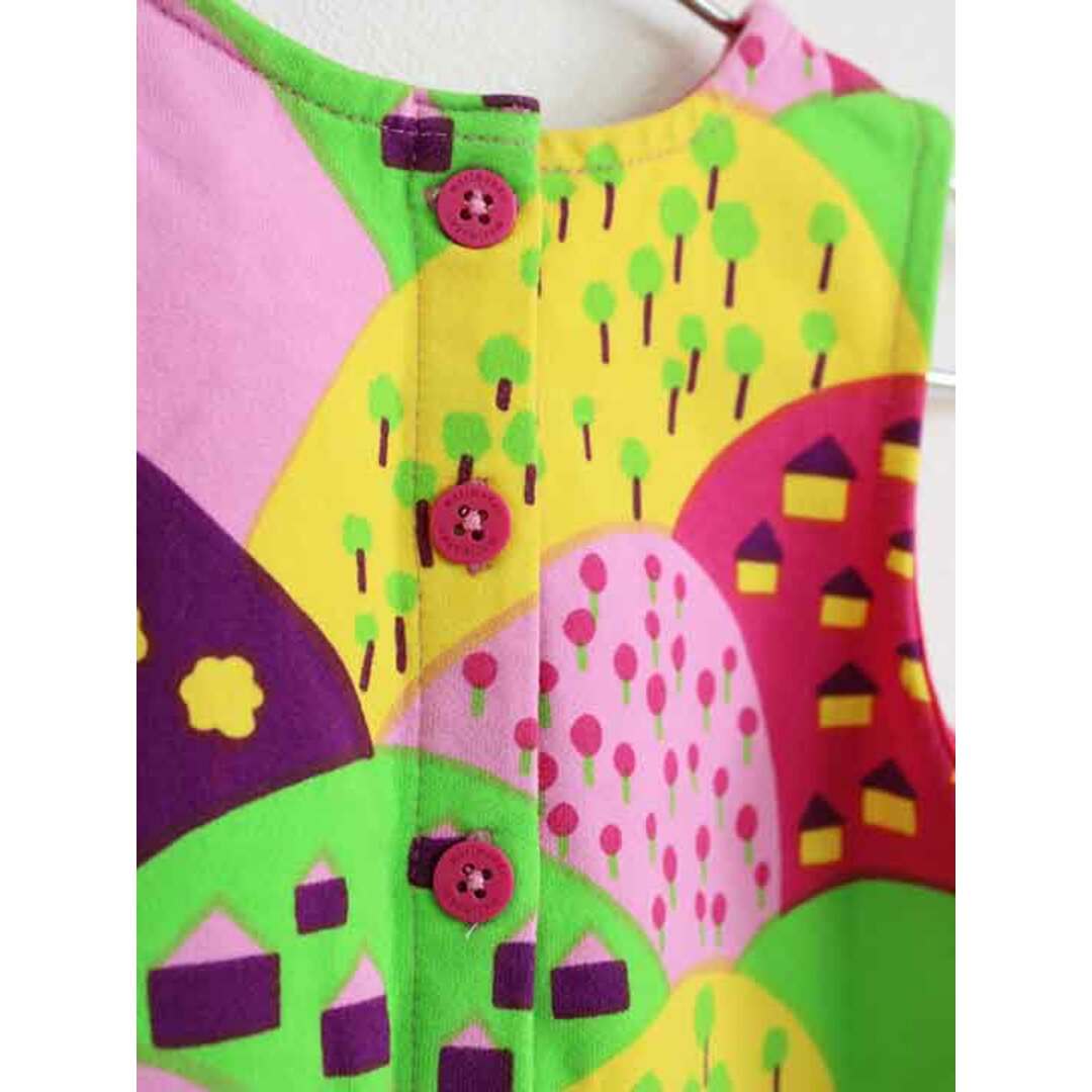 marimekko(マリメッコ)の【春物 新入荷!】†マリメッコ/ｍarimekko†98cm(3Y) ジャンパースカート ピンク×黄緑【中古】子供服 キッズ kids 女の子 春夏秋 onepi 612042 キッズ/ベビー/マタニティのキッズ服女の子用(90cm~)(スカート)の商品写真