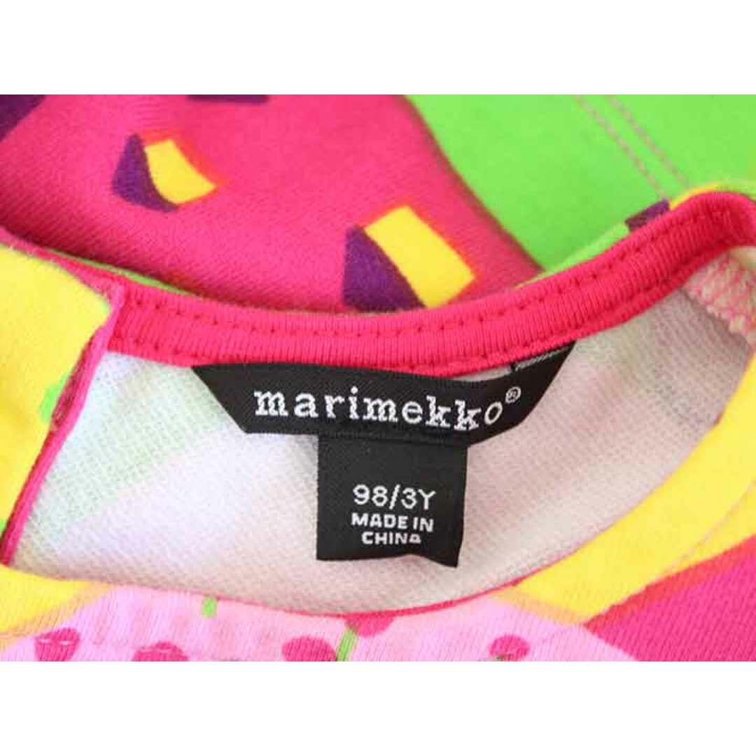 marimekko(マリメッコ)の【春物 新入荷!】†マリメッコ/ｍarimekko†98cm(3Y) ジャンパースカート ピンク×黄緑【中古】子供服 キッズ kids 女の子 春夏秋 onepi 612042 キッズ/ベビー/マタニティのキッズ服女の子用(90cm~)(スカート)の商品写真