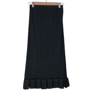 プリーツプリーズイッセイミヤケ(PLEATS PLEASE ISSEY MIYAKE)のPLEATS PLEASE(プリーツプリーズ) ロングスカート サイズ2 M レディース - 黒 裾デザイン/ウエストゴム(ロングスカート)