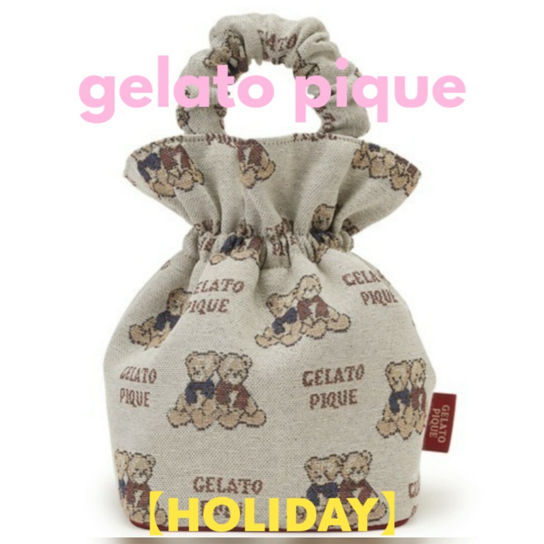 gelato pique(ジェラートピケ)のgelato pique【HOLIDAY】ジャガード織り巾着ポーチ《新品》 レディースのファッション小物(ポーチ)の商品写真