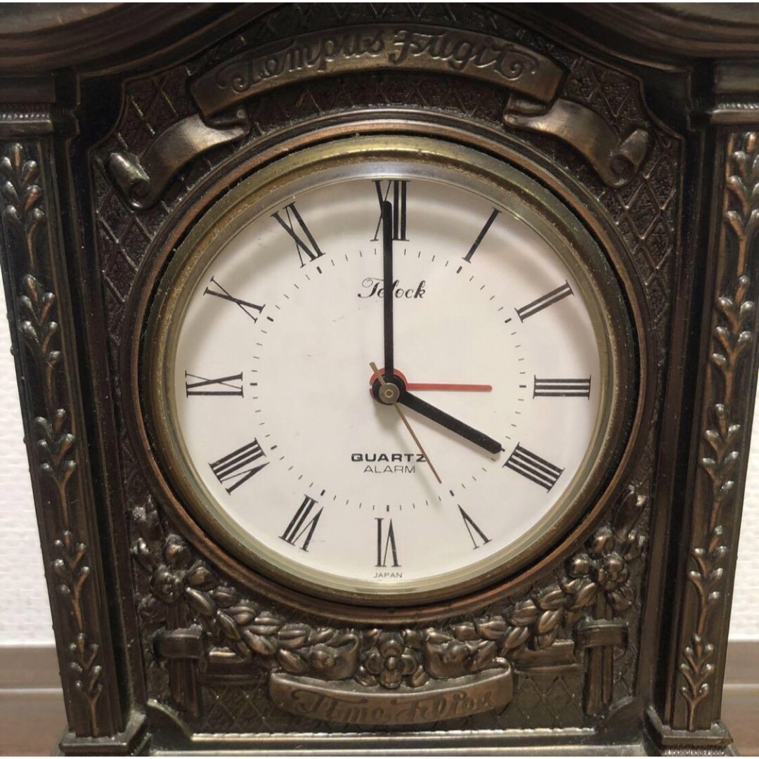 アンティーク 置時計 Tempus Fugit 枕時計 インテリア/住まい/日用品のインテリア小物(置時計)の商品写真