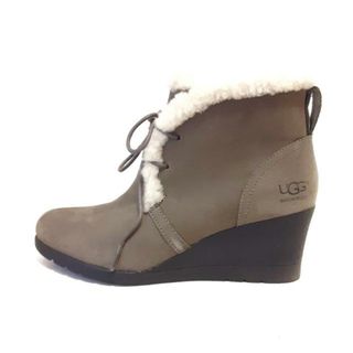 アグ(UGG)のUGG(アグ) ショートブーツ JAPAN 24 レディース ジョバナ 1017421 カーキ×アイボリー ウェッジソール ムートン(ブーツ)