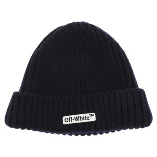 OFF-WHITE オフホワイト Logo Embroidered Beanie ロゴ エンブロイダード ビーニー ニットキャップ ニット帽 ネイビー