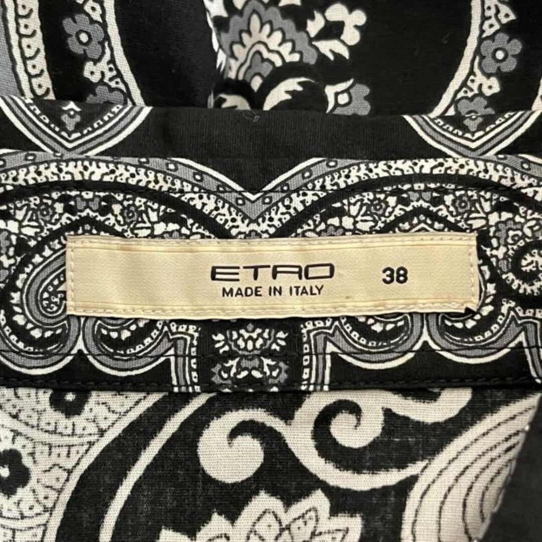 海外最新 ETRO(エトロ) 長袖シャツブラウス サイズ38 S レディース美品 - 黒×白×グレー ペイズリー柄
