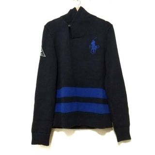 ポロラルフローレン(POLO RALPH LAUREN)のPOLObyRalphLauren(ポロラルフローレン) 長袖セーター サイズXL メンズ美品  ビッグポニー ダークネイビー×ブルー(ニット/セーター)