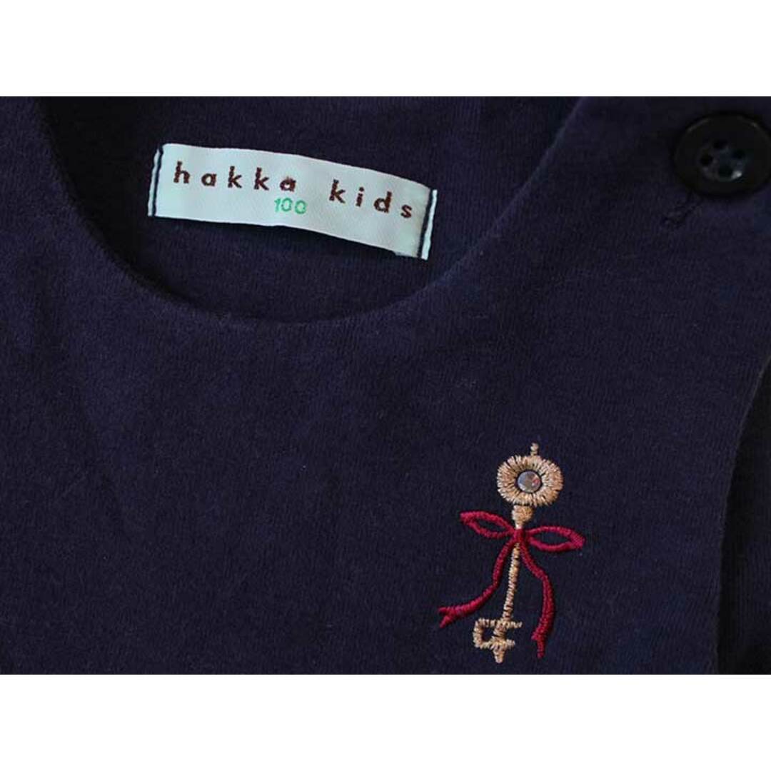 hakka kids(ハッカキッズ)の【値下げ!】☆ハッカキッズ/HAKKA kids☆100cm ジャンパースカート 紺×白 【中古】子供服 キッズ kids 女の子 春 013032 onepi キッズ/ベビー/マタニティのキッズ服女の子用(90cm~)(スカート)の商品写真