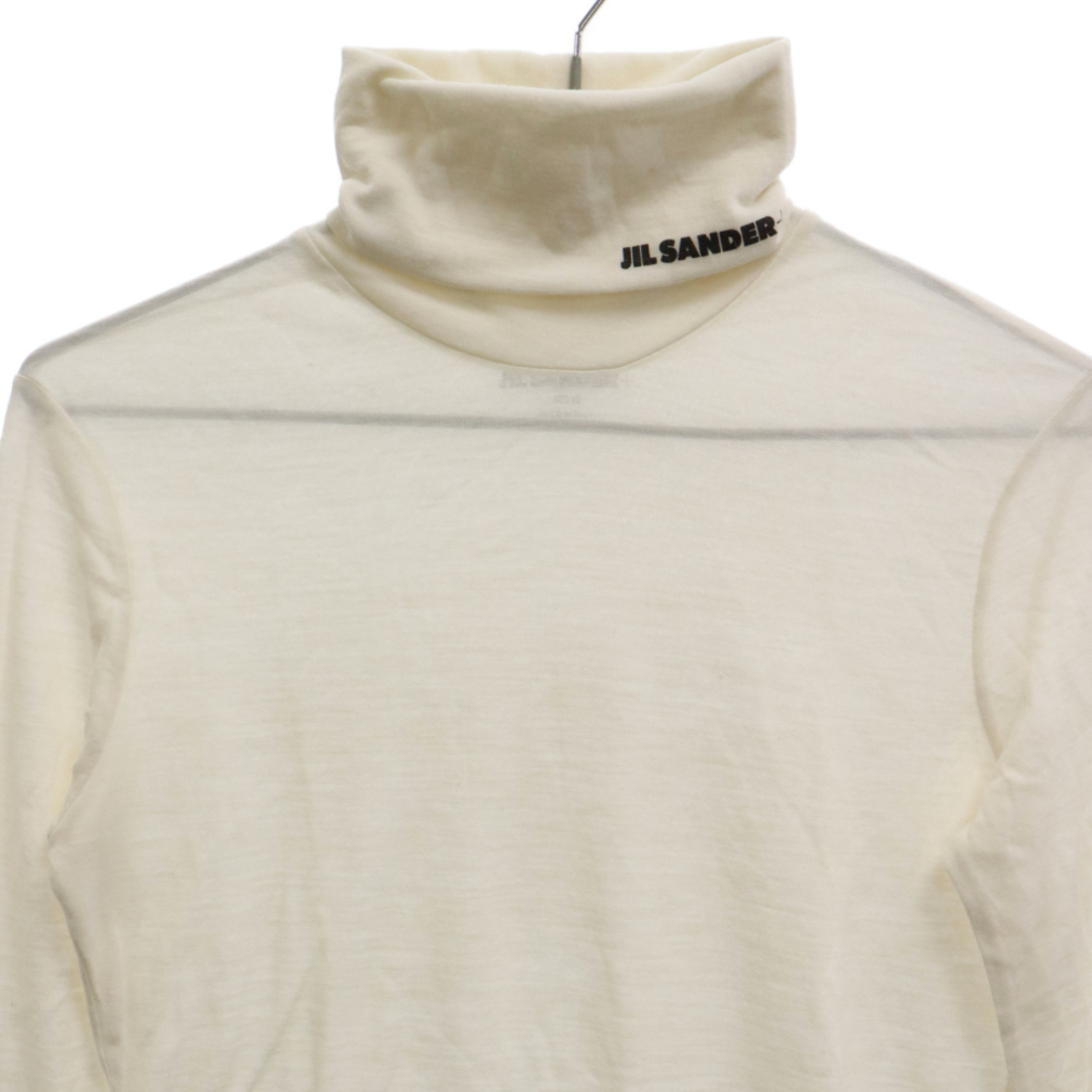 Jil Sander(ジルサンダー)のJIL SANDER ジルサンダー 22AW ロゴプリント タートルネック ニットセーター ベージュ J40GC0020 メンズのトップス(Tシャツ/カットソー(七分/長袖))の商品写真