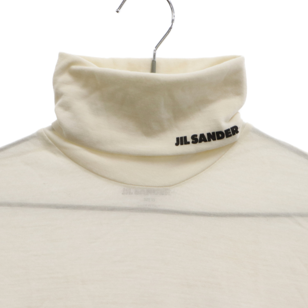 Jil Sander(ジルサンダー)のJIL SANDER ジルサンダー 22AW ロゴプリント タートルネック ニットセーター ベージュ J40GC0020 メンズのトップス(Tシャツ/カットソー(七分/長袖))の商品写真