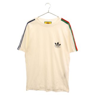 グッチ(Gucci)のGUCCI グッチ 22SS ×ADIDAS Trefoil Print Tee アディダス トレフォイルプリントTシャツ 半袖 ロゴシリコンプリント ホワイト 692114 XJEK5(Tシャツ/カットソー(半袖/袖なし))