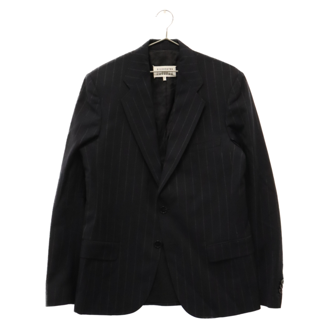 Maison Martin Margiela(マルタンマルジェラ)のMaison Margiela メゾンマルジェラ 17SS STRIPE SUIT JACKET S50BN0308 ダブルブレスト 2Bテーラードジャケット ストライプブレザー ダークネイビー メンズのジャケット/アウター(テーラードジャケット)の商品写真