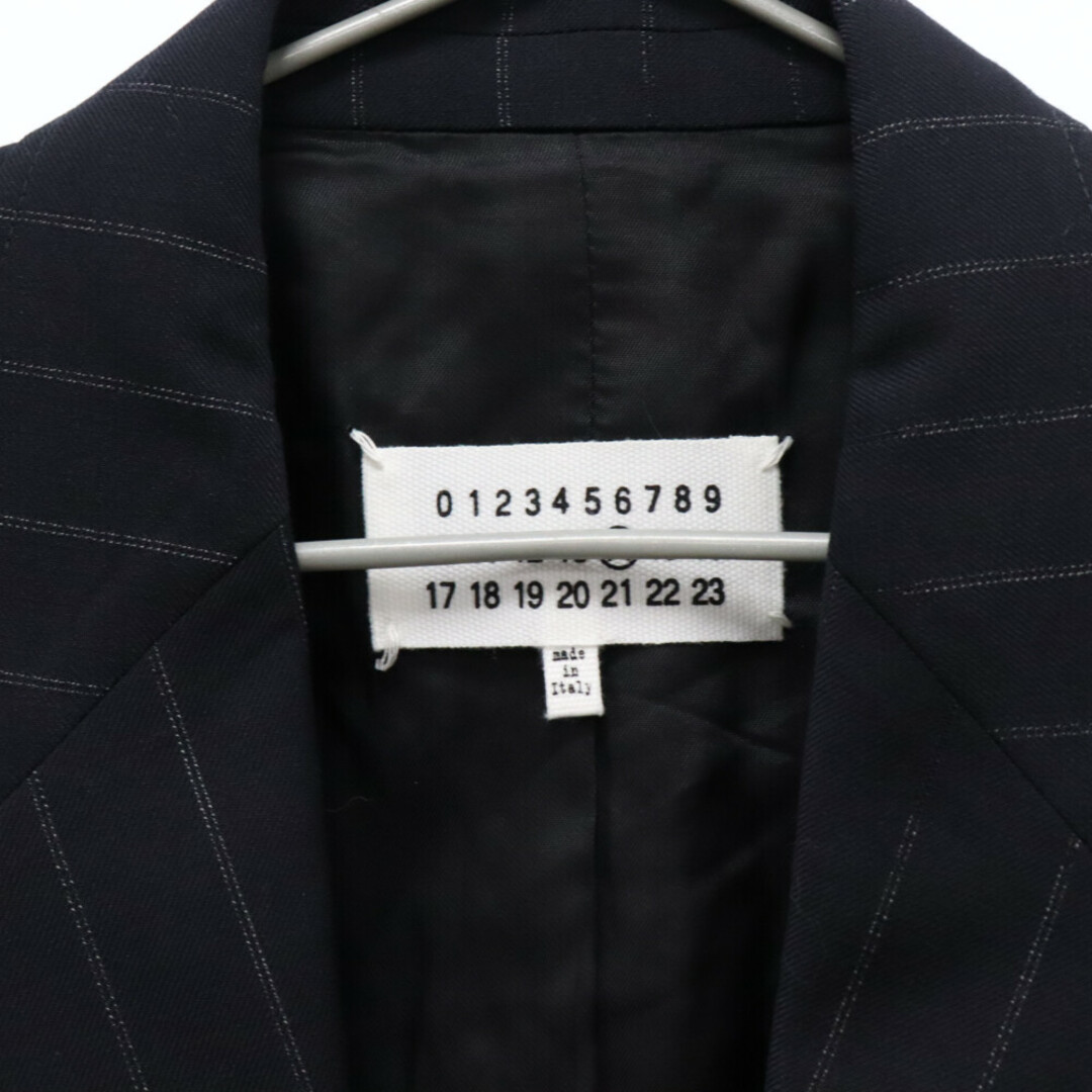 Maison Martin Margiela(マルタンマルジェラ)のMaison Margiela メゾンマルジェラ 17SS STRIPE SUIT JACKET S50BN0308 ダブルブレスト 2Bテーラードジャケット ストライプブレザー ダークネイビー メンズのジャケット/アウター(テーラードジャケット)の商品写真