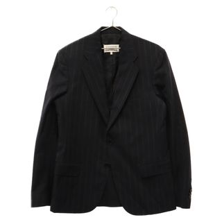 マルタンマルジェラ(Maison Martin Margiela)のMaison Margiela メゾンマルジェラ 17SS STRIPE SUIT JACKET S50BN0308 ダブルブレスト 2Bテーラードジャケット ストライプブレザー ダークネイビー(テーラードジャケット)