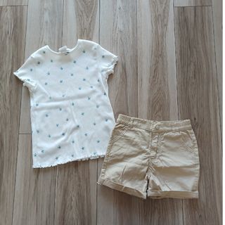 ザラキッズ(ZARA KIDS)のzara2set半袖tシャツ、ショートパンツ110cm(Tシャツ/カットソー)