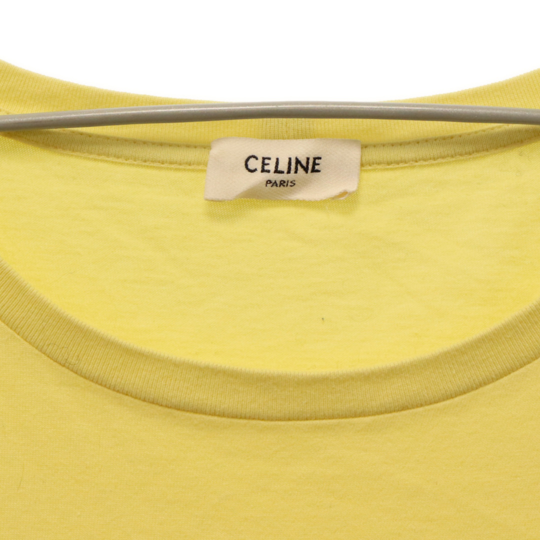 celine(セリーヌ)のCELINE セリーヌ 20SS ×David Kramer Flocked Cotton Tee 2X309691I デイヴィッドクラマー フロックドコットンTシャツ 半袖カットソー フロッキープリント イエロー メンズのトップス(Tシャツ/カットソー(半袖/袖なし))の商品写真