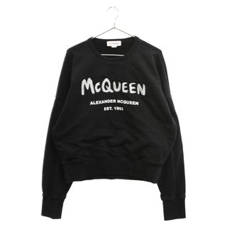 アレキサンダーマックイーン(Alexander McQueen)のAlexander McQueen アレキサンダーマックイーン 22SS SWEATSHIRTS グラフィティロゴ クルーネック スウェット トレーナー ブラック 701285 QTZ11(スウェット)