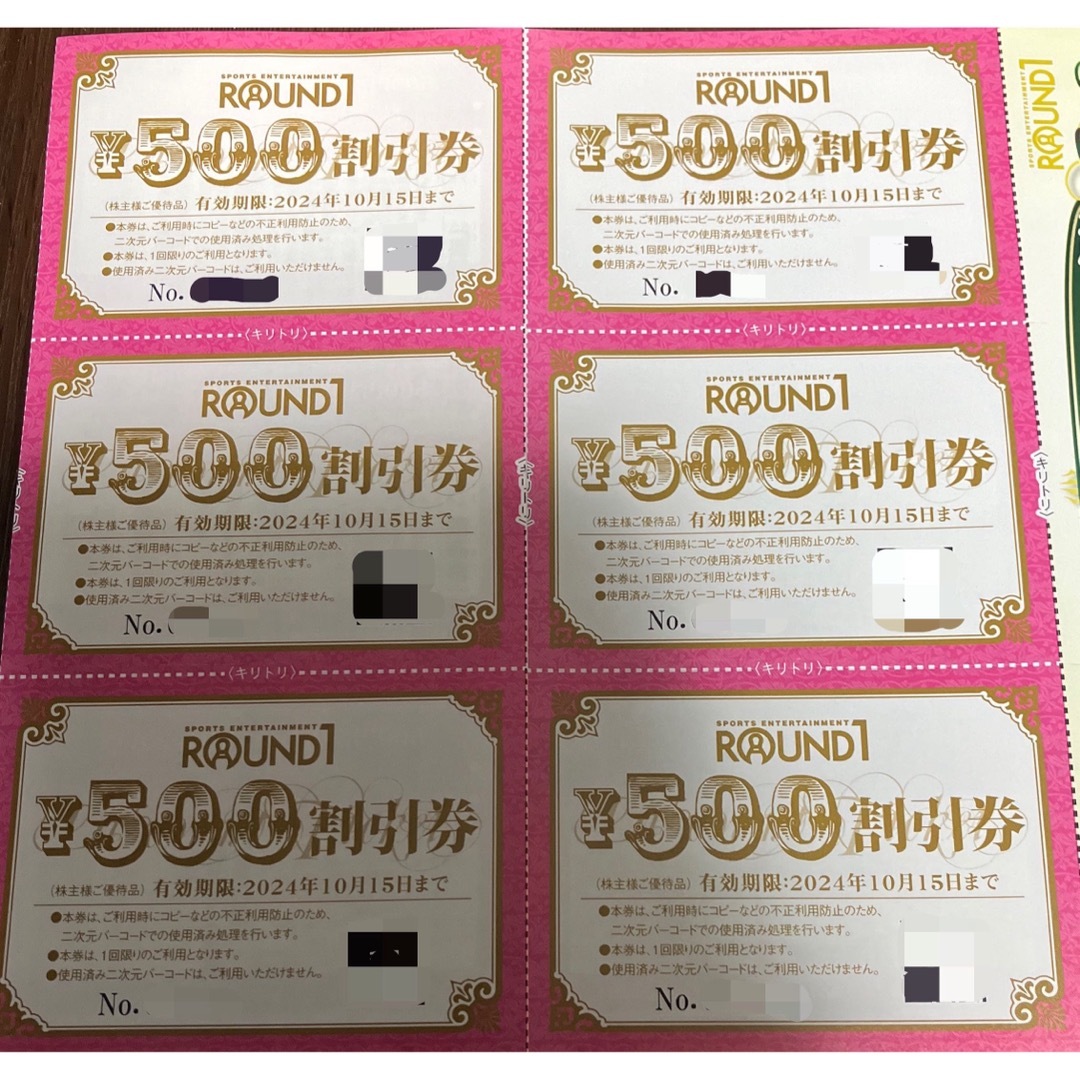 ラウンドワン優待券3000円分 他 - その他