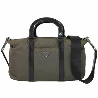 プラダ(PRADA)の本物 プラダ PRADA 2WAY ショルダーバッグ ハンドバッグ ポシェット ナイロン グレーベージュ バッグ 中古(ショルダーバッグ)