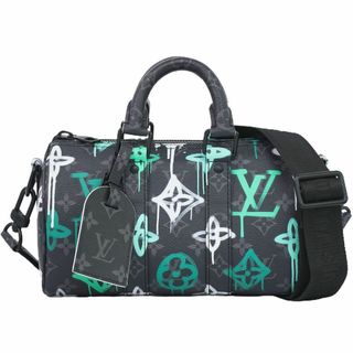 ルイヴィトン(LOUIS VUITTON)の本物 ルイヴィトン LOUIS VUITTON LV キーポル バンドリエール 25 モノグラム エクリプス グラフィティ ショルダーバッグ ブラック M21399 ビトン バッグ 中古(ショルダーバッグ)