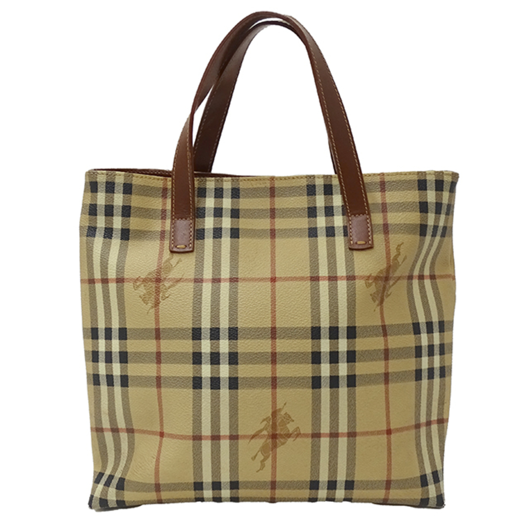 BURBERRY(バーバリー)のバーバリー BURBERRY バッグ レディース ブランド ハンドバッグ ブラウン ベージュ チェック柄 手さげ シンプル おしゃれ おでかけ 茶系  【中古】 レディースのバッグ(ハンドバッグ)の商品写真