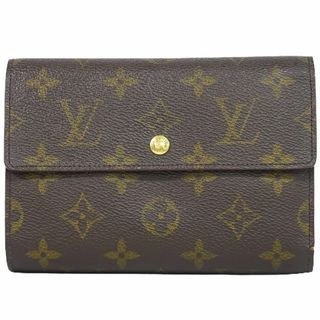 ルイヴィトン(LOUIS VUITTON)の本物 ルイヴィトン LOUIS VUITTON ポルト トレゾールエテュイ パピエ モノグラム 折財布 コンパクトウォレット ブラウン M61202 ビトン ウォレット 中古	(財布)