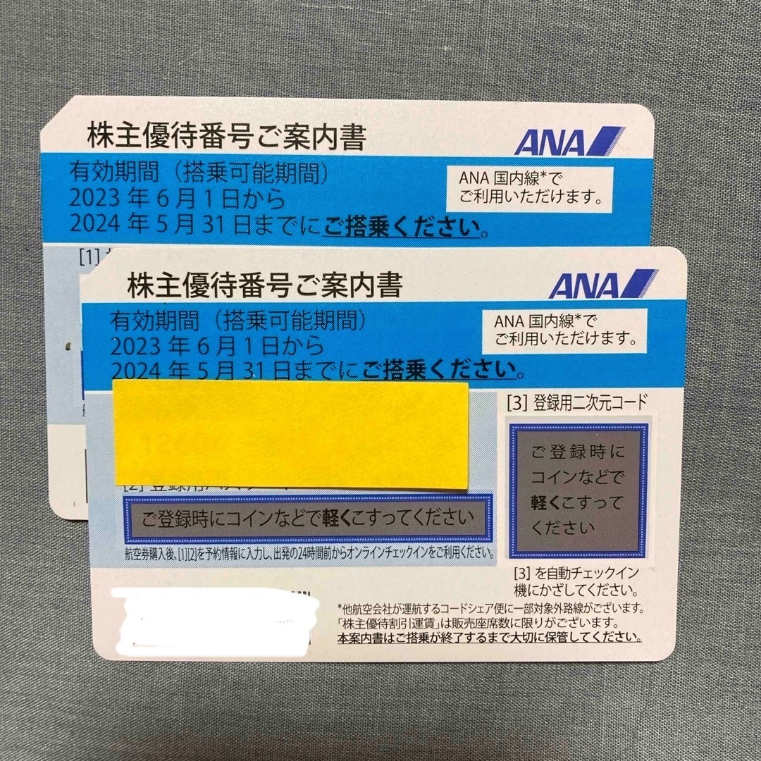 ANA(全日本空輸)(エーエヌエー(ゼンニッポンクウユ))のANA株主優待券　２枚 チケットの優待券/割引券(ショッピング)の商品写真
