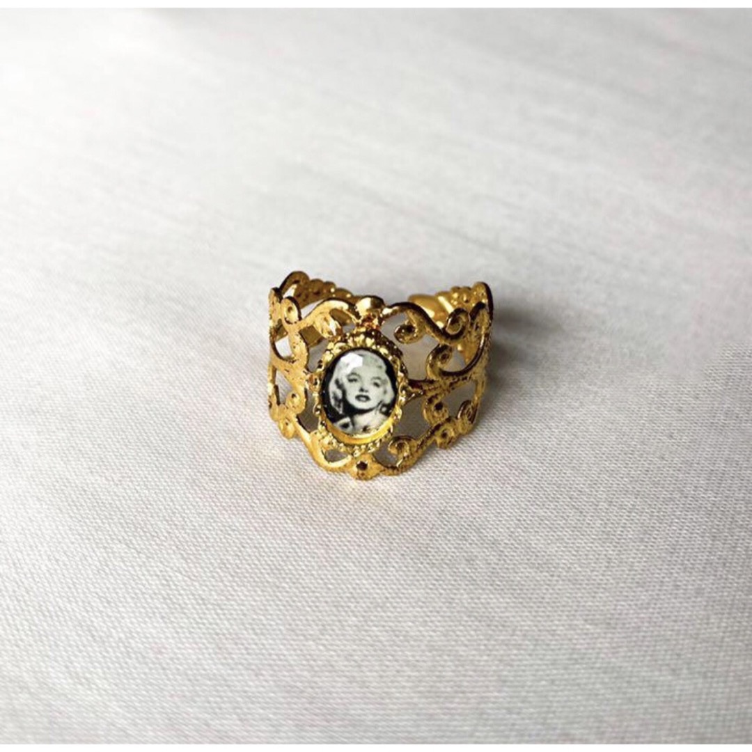 Grimoire(グリモワール)の୨୧ Vintage rétro Monroe Lace Ring ハンドメイドのアクセサリー(リング)の商品写真