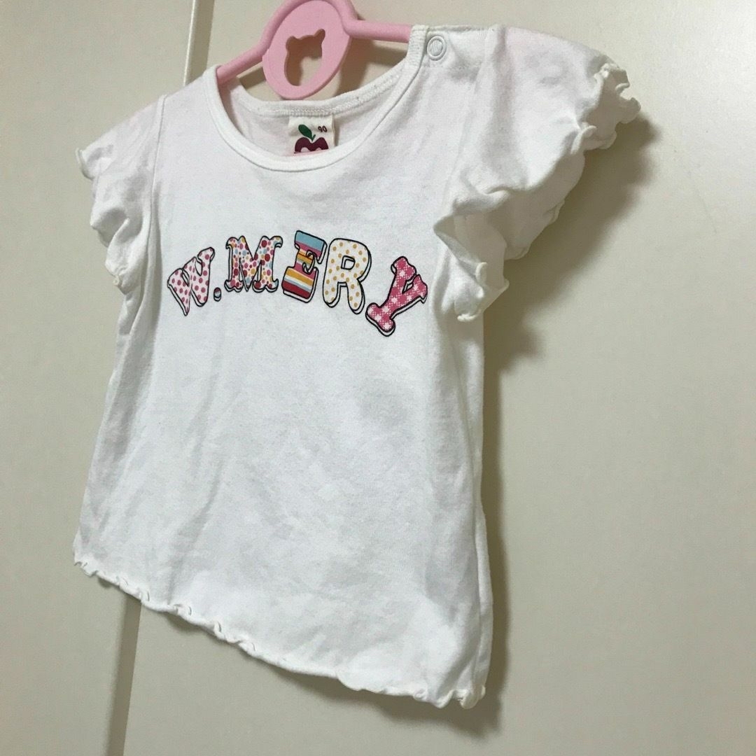 WILL MERY(ウィルメリー)の重ね着 半袖 Tシャツ 90cm 可愛い リボン ハート キッズ/ベビー/マタニティのキッズ服女の子用(90cm~)(Tシャツ/カットソー)の商品写真