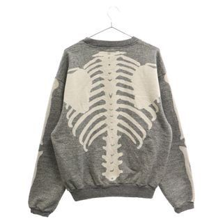 キャピタル(KAPITAL)のKAPITAL キャピタル Bone pt Sweat Shirt バックボーンプリント クルーネックスウェットトレーナー グレー(スウェット)