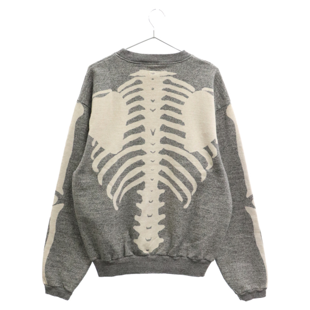 KAPITAL(キャピタル)のKAPITAL キャピタル Bone pt Sweat Shirt バックボーンプリント クルーネックスウェットトレーナー グレー メンズのトップス(スウェット)の商品写真