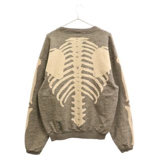 キャピタル(KAPITAL)のKAPITAL キャピタル Bone pt Sweat Shirt バックボーンプリント クルーネックスウェットトレーナー グレー(スウェット)