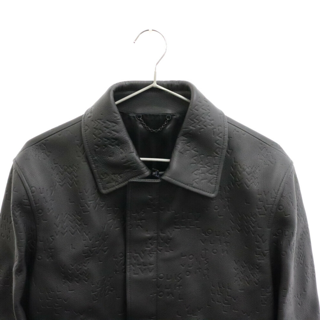 LOUIS VUITTON(ルイヴィトン)のLOUIS VUITTON ルイヴィトン 22AW Damier Spread Leather Blouson ダミエスプレッドレザージャケット ブルゾン ブラック 1AA5CI RM222M RMT HNL08W メンズのジャケット/アウター(フライトジャケット)の商品写真