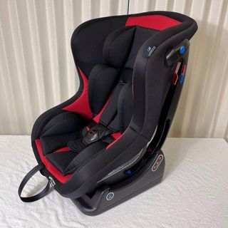 クリーニング済　☆美品☆　新生児OK　マムズキャリー　レジェ　ブラックレッド(自動車用チャイルドシート本体)