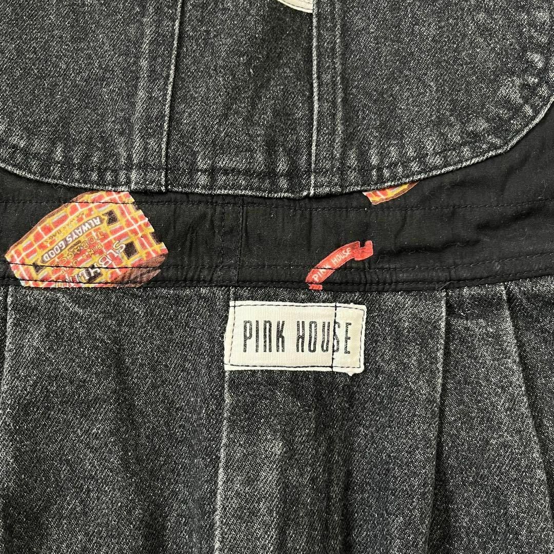 PINK HOUSE(ピンクハウス)のピンクハウス　サロペット　オーバーオール　黒 レディースのパンツ(サロペット/オーバーオール)の商品写真