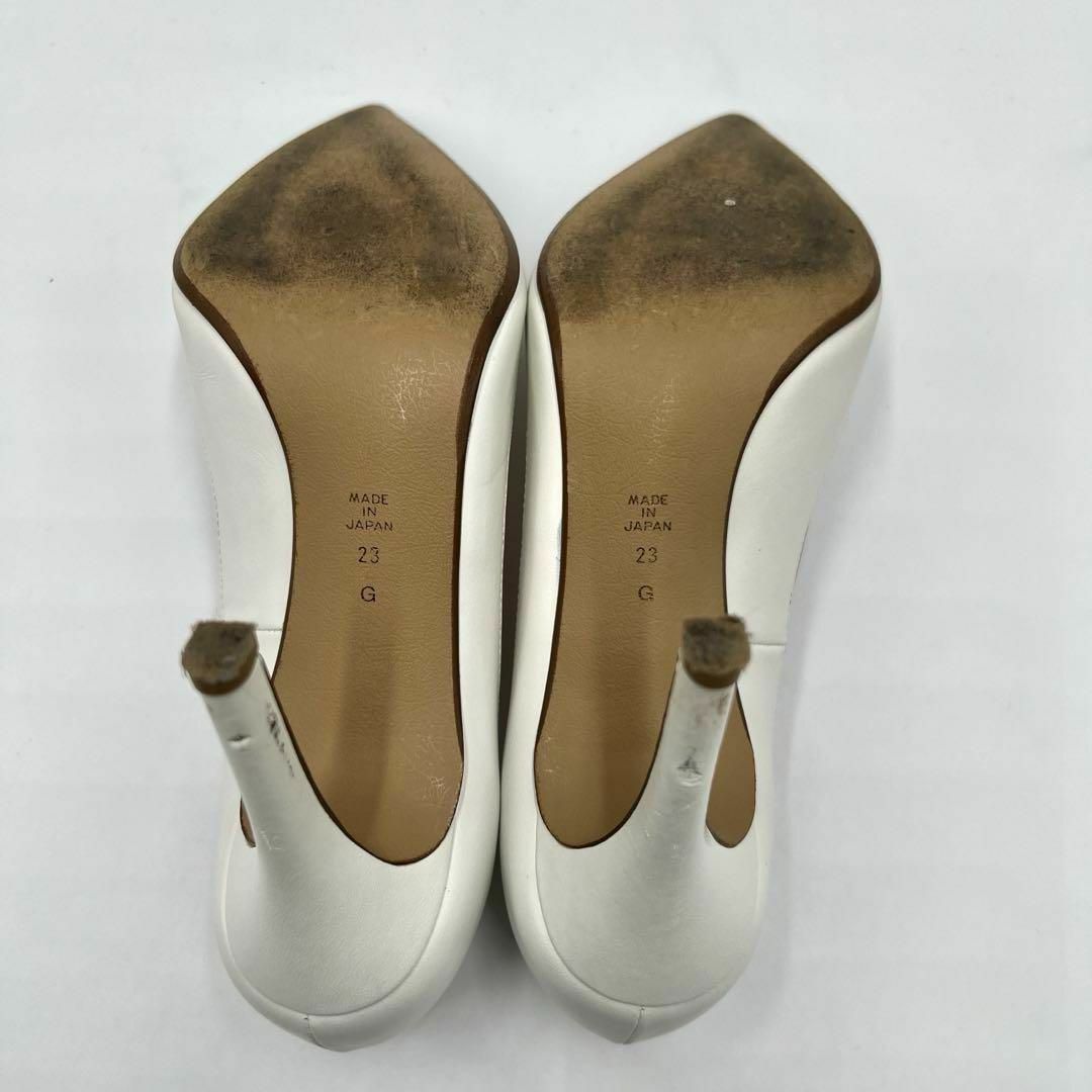 DIANA(ダイアナ)の美品 DIANA ダイアナ　ビジュー　バックル　メッシュ　パンプス 　白　23 レディースの靴/シューズ(ハイヒール/パンプス)の商品写真