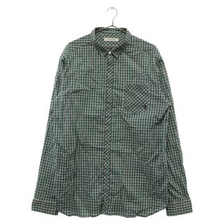 ピエールバルマン(Pierre Balmain)のPIERRE BALMAIN ピエールバルマン ロゴプレート付き チェック 長袖シャツ グリーン(シャツ)