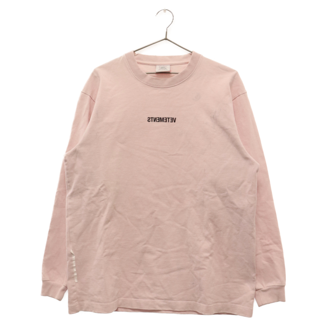 VETEMENTS ヴェトモン 19AW Inverted Logo L/S Tee インバーテッドロゴロングスリーブTシャツ 長袖 カットソー ロンT UAH20TR614 メンズのトップス(Tシャツ/カットソー(七分/長袖))の商品写真