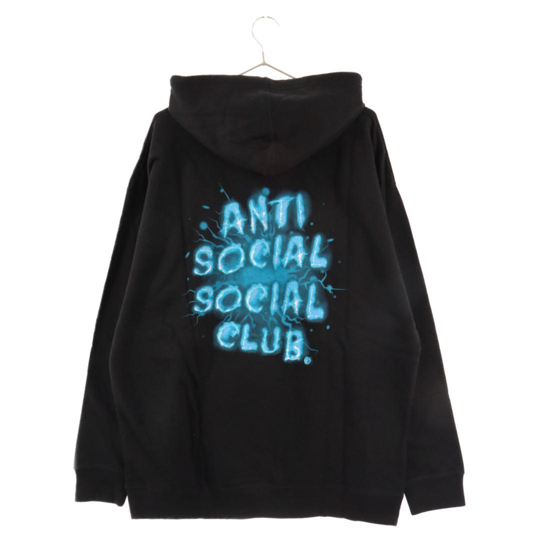 ANTI SOCIAL SOCIAL CLUB(アンチソーシャルソーシャルクラブ)のANTI SOCIAL SOCIAL CLUB アンチソーシャルソーシャルクラブ ネオン ライトニング ロゴプリント プルオーバースウェットパーカー ブラック/ブルー メンズのトップス(パーカー)の商品写真