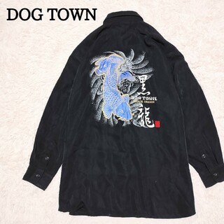 ドッグタウン(DOG TOWN)のDOG TOWN　ドッグタウン　オーバーサイズシャツ　刺繍ロゴ　黒龍　鯉　XXL(シャツ)