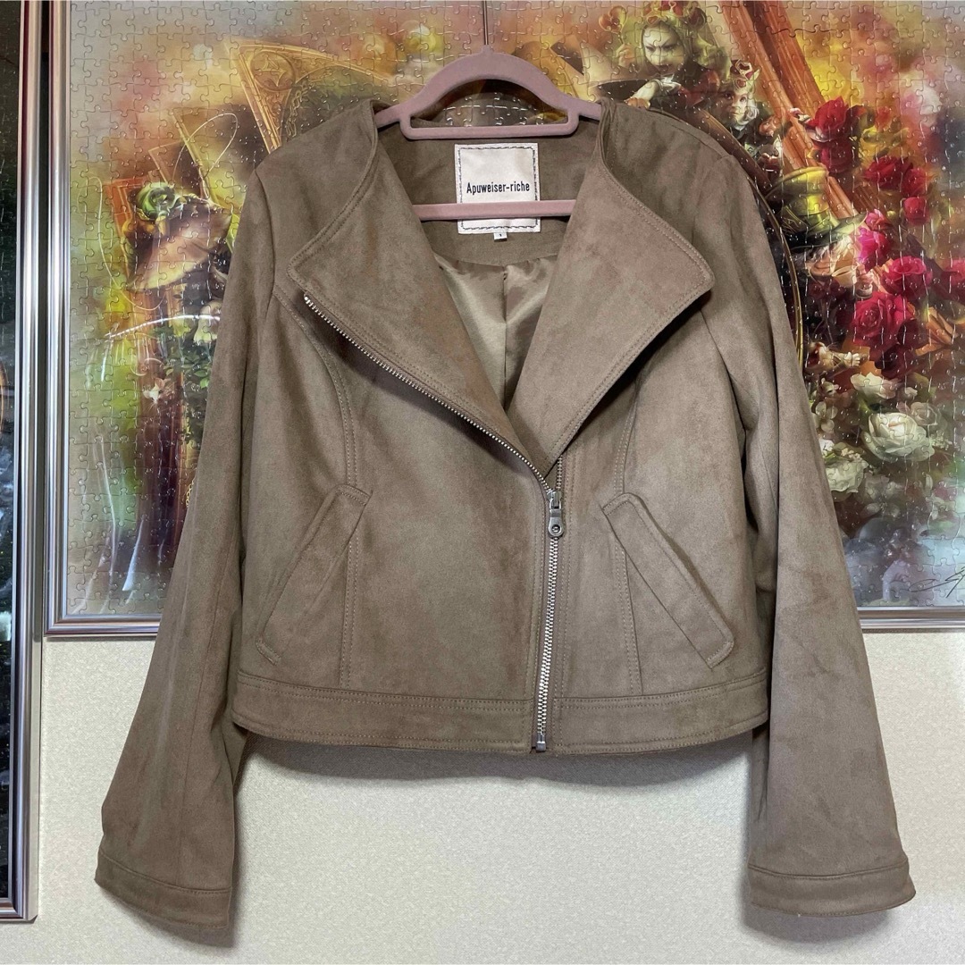 Apuweiser-riche フェイクスエードライダース 美品 - ジャケット・アウター