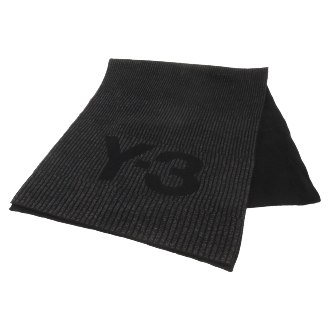Y-3 ワイスリー CH1 reflective logo scarf muffler ビッグロゴ 大判マフラー ストール GK0637 ブラック