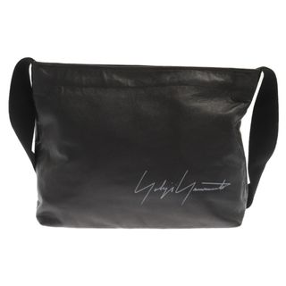 ヨウジヤマモト(Yohji Yamamoto)のYohji Yamamoto ヨウジヤマモト シグネチャーロゴ レザーショルダーバッグ ブラック(ショルダーバッグ)