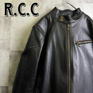 ヴィンテージ(VINTAGE)のReal Crush Clothing フェイクレザー ライダースジャケット M(ライダースジャケット)